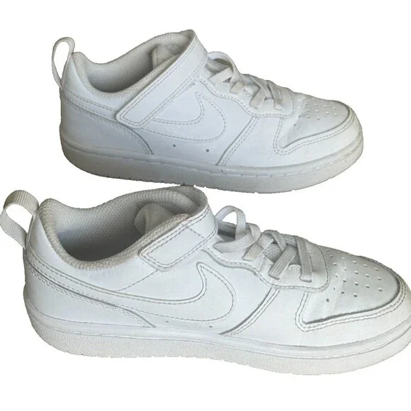 Nike Court Borough Low Little Kids Shoes Size 13C 2021 Classic All White RP $57 - Picture 3 of 8